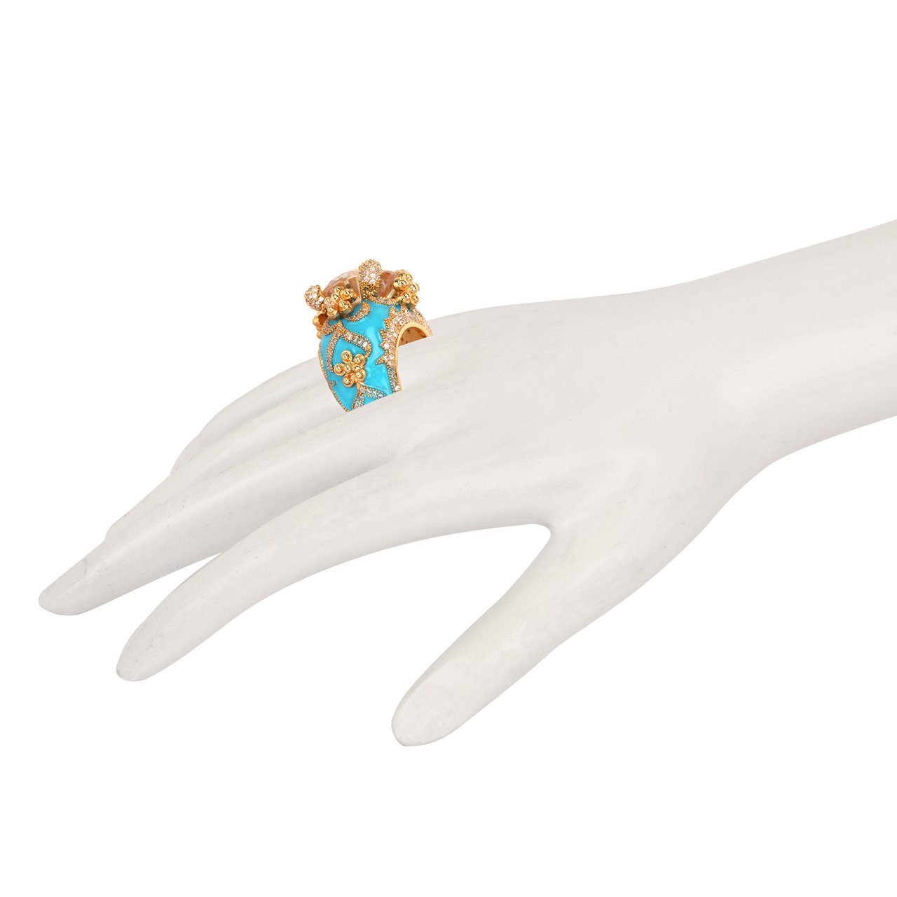 Isabeau Goddess Gold Citrine Cocktail Ring - Bansri Design