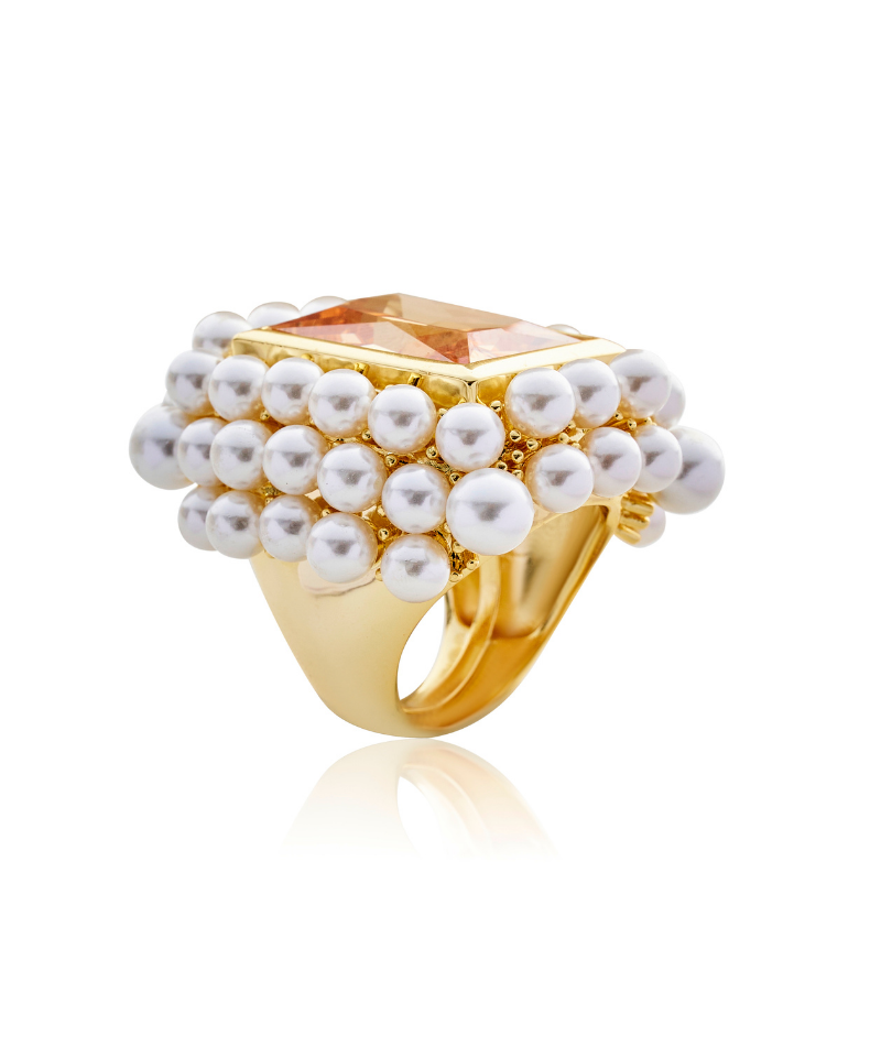 Akilah Pearl Goddess Cocktail Ring