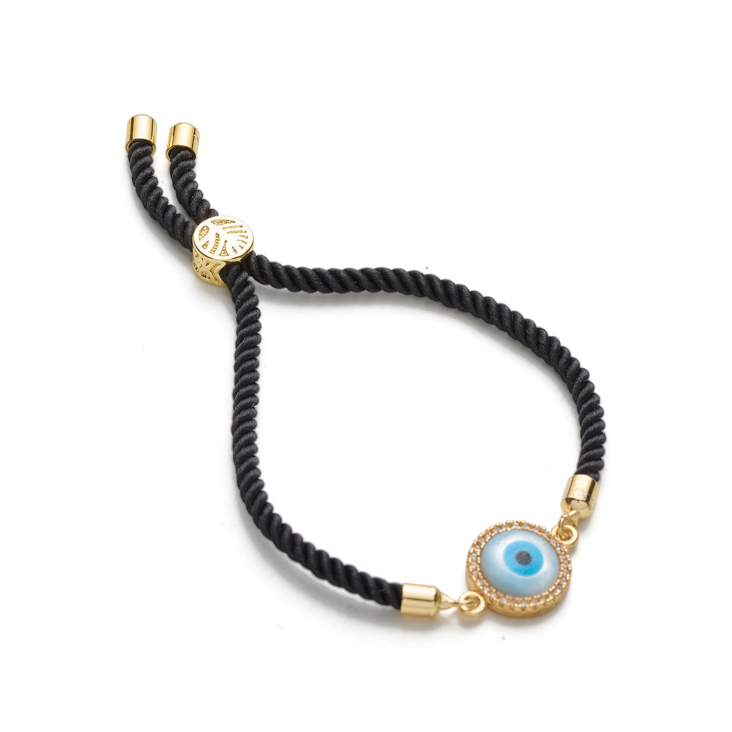 Evil Eye Disc Adjustable Cord Bracelet