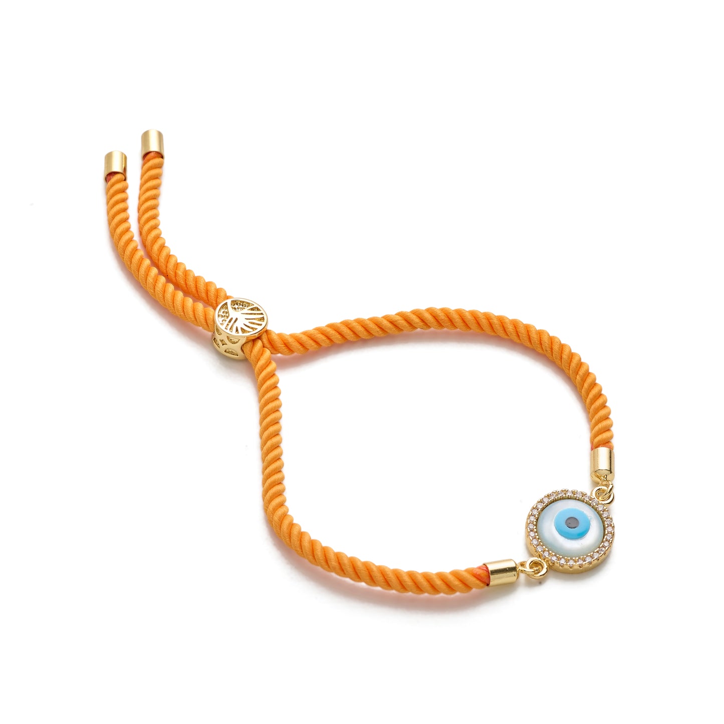 Evil Eye Disc Adjustable Cord Bracelet
