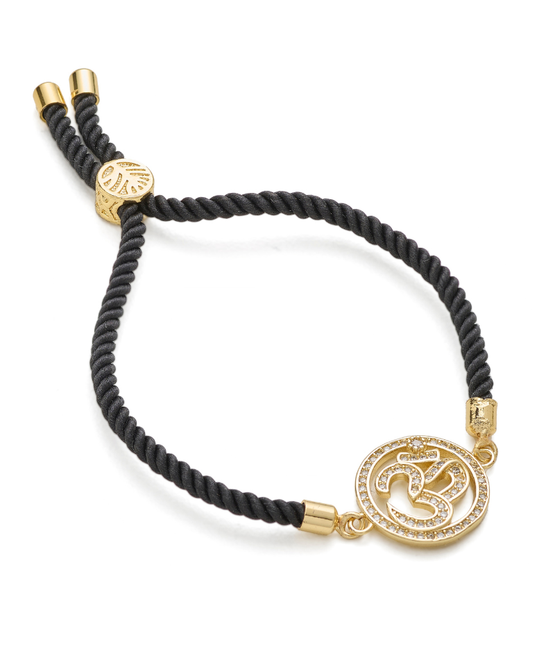 Aum Adjustable Cord Bracelet