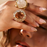 Amani Citrine Solitaire Cocktail Ring