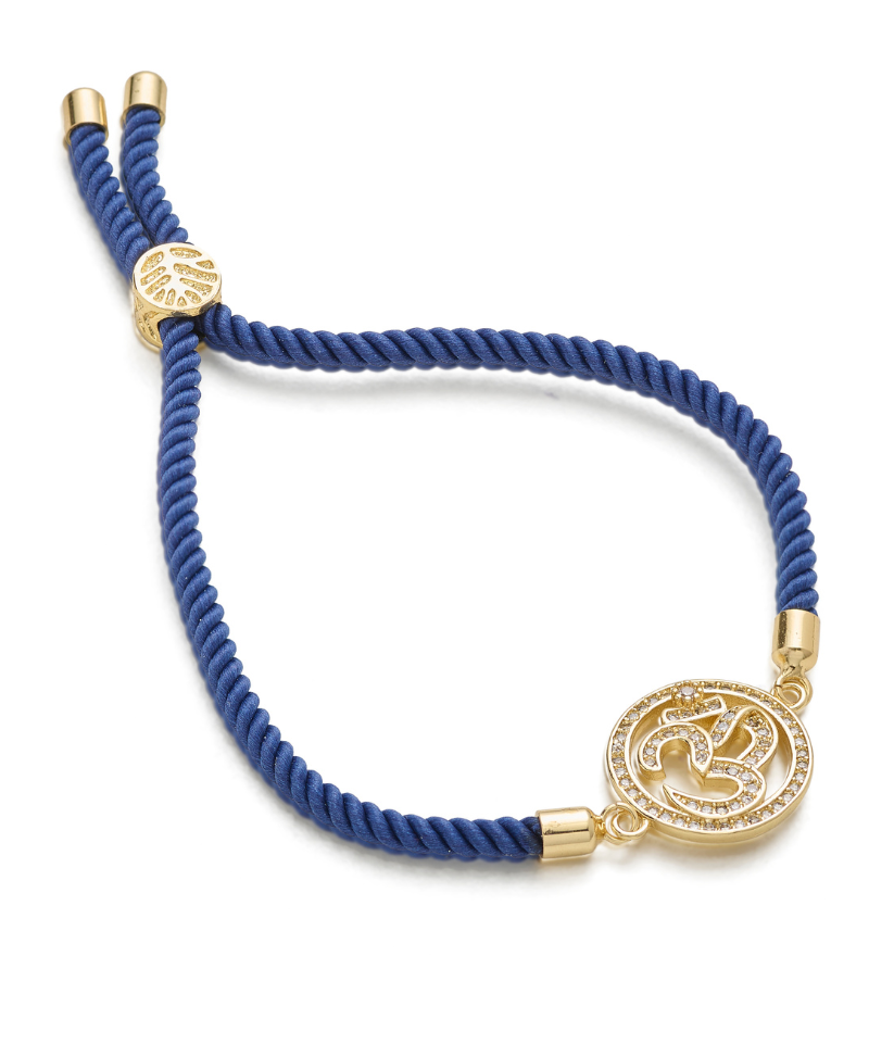 Aum Adjustable Cord Bracelet