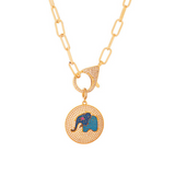 Happy Ele Medallion Detachable Pendant Link Necklace