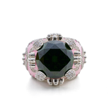 Isabeau Goddess Pink Emerald Cocktail Ring