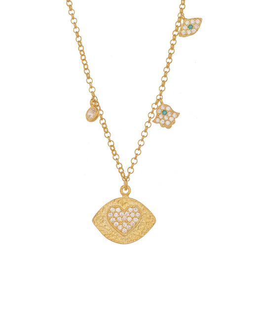 Paloma Heart Necklace with Mini Charms