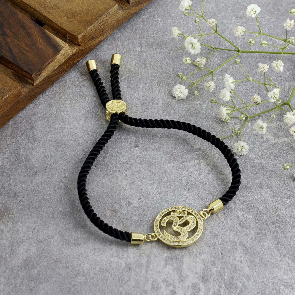 Aum Adjustable Cord Bracelet