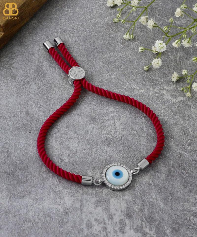 Evil Eye Disc Adjustable Cord Bracelet