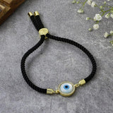 Evil Eye Disc Adjustable Cord Bracelet