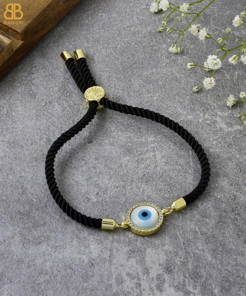Evil Eye Disc Adjustable Cord Bracelet