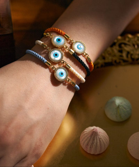 Evil Eye Disc Adjustable Cord Bracelet