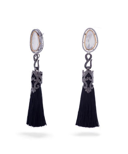 Vintage Vogue Tassel Duster Statement Earrings - Bansri Design 