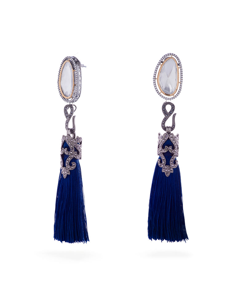 Vintage Vogue Tassel Duster Statement Earrings - Bansri Design 