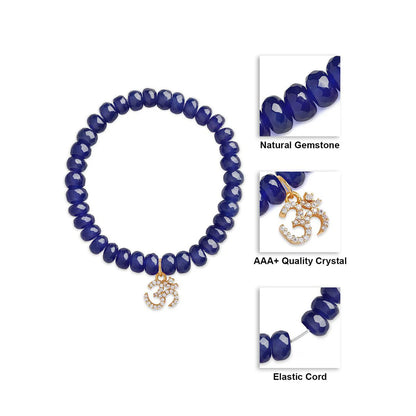 Aum Charm Agate Stone Bracelet
