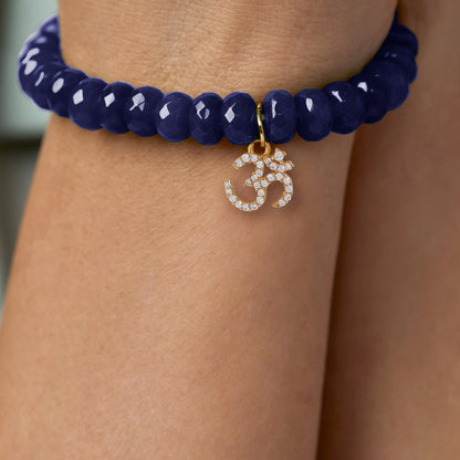 Aum Charm Agate Stone Bracelet