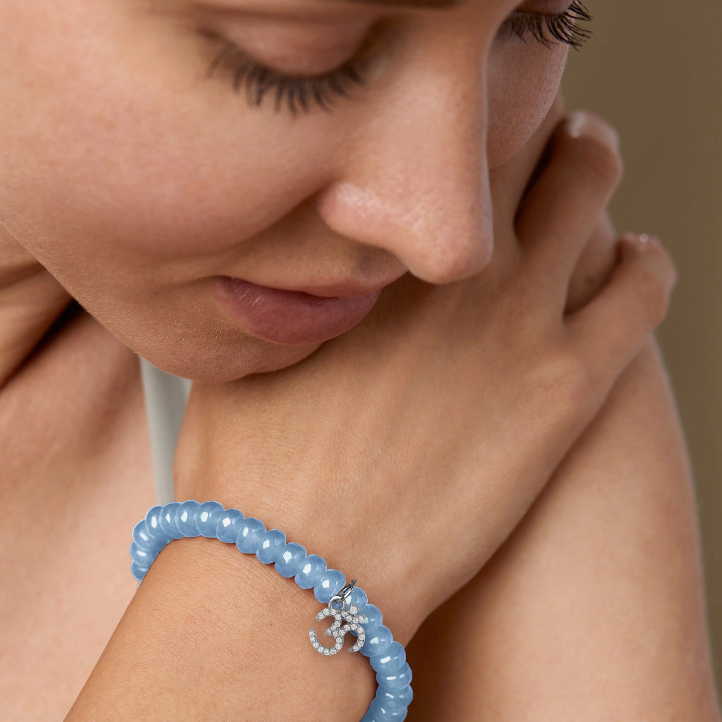 Aum Charm Agate Stone Bracelet