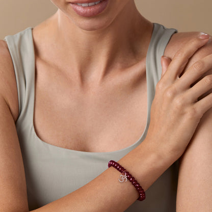 Aum Charm Agate Stone Bracelet
