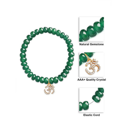 Aum Charm Agate Stone Bracelet