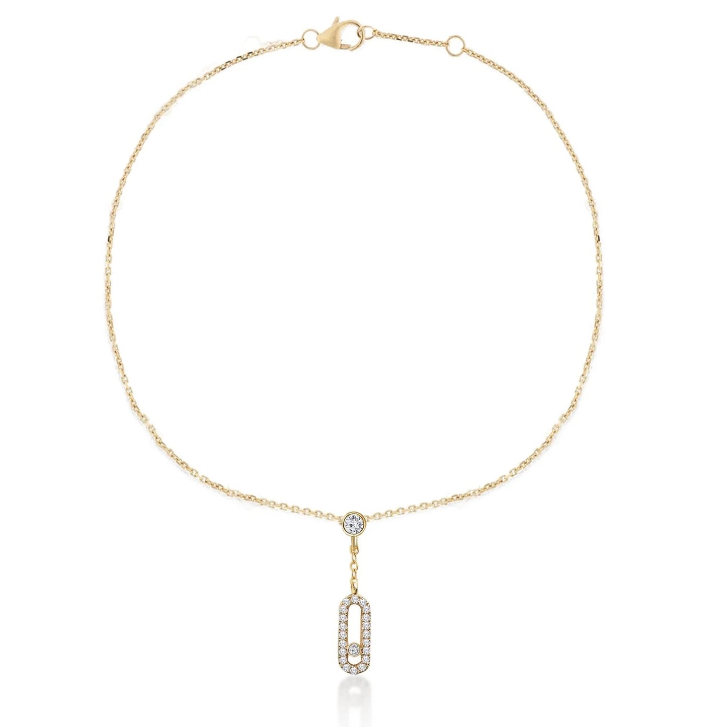 Link Charm Diamonte Anklet