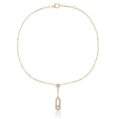 Link Charm Diamonte Anklet