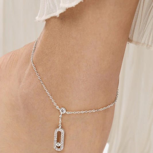 Link Charm Diamonte Anklet