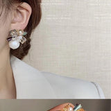Crystal Pearl Bouquet Earring