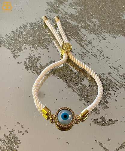 Evil Eye Disc Adjustable Cord Bracelet