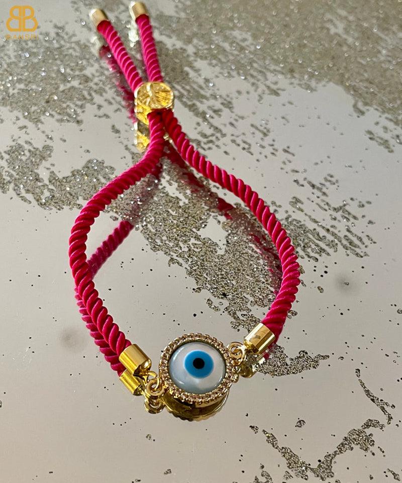 Evil Eye Disc Adjustable Cord Bracelet