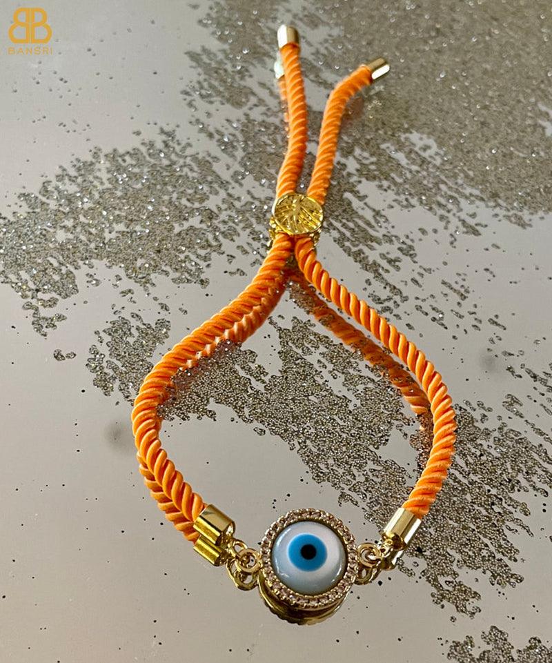 Evil Eye Disc Adjustable Cord Bracelet