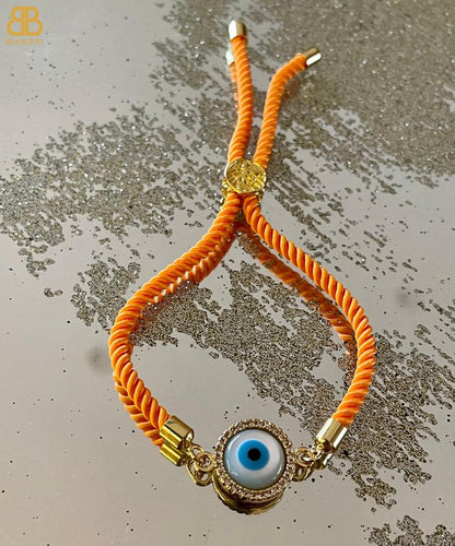 Evil Eye Disc Adjustable Cord Bracelet