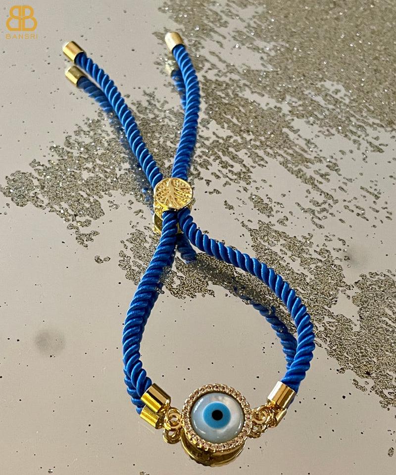 Evil Eye Disc Adjustable Cord Bracelet