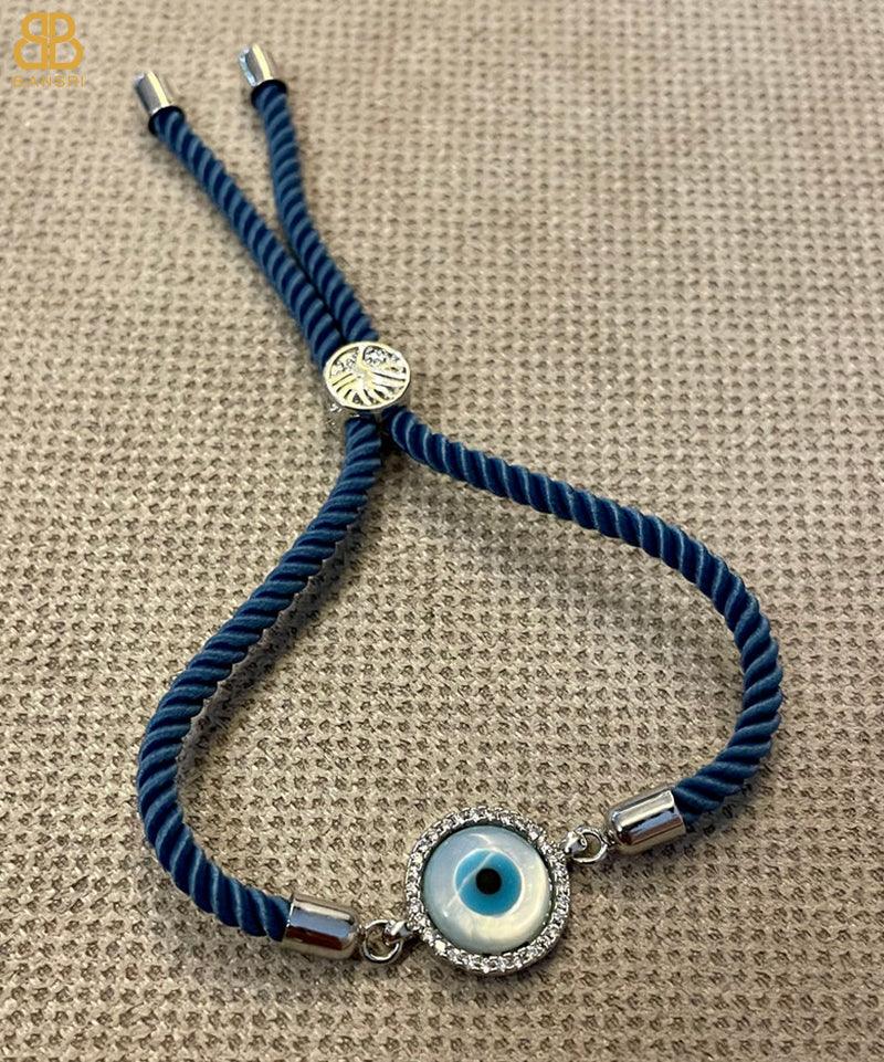 Evil Eye Disc Adjustable Cord Bracelet