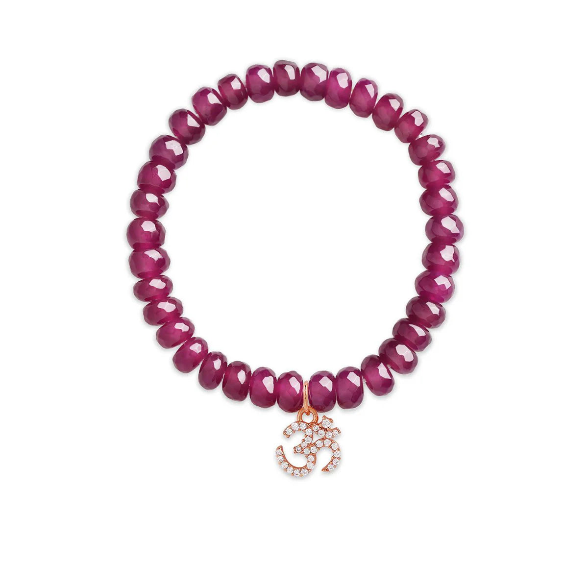 Aum Charm Agate Stone Bracelet