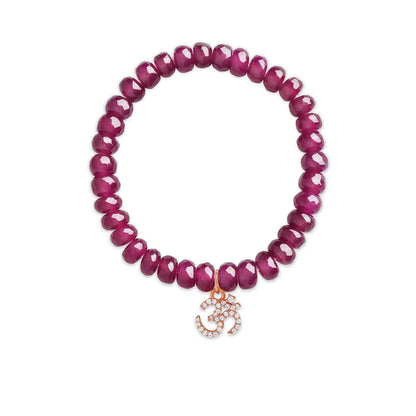 Aum Charm Agate Stone Bracelet