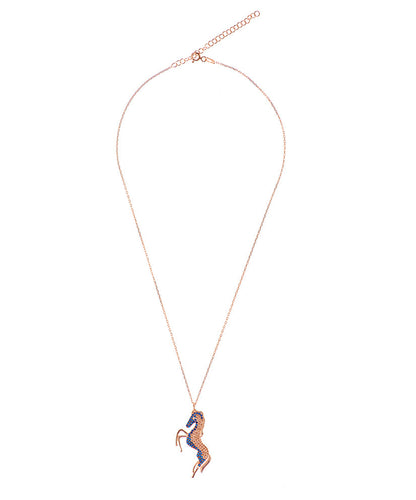 Stallion Horse Necklace with Swarovski Crystals - Bansri Design 