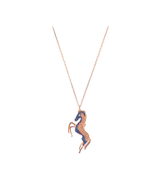 Stallion Horse Necklace with Swarovski Crystals