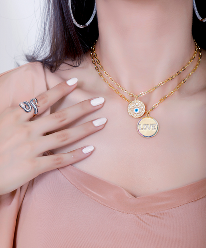 Love Rainbow Medallion Necklace