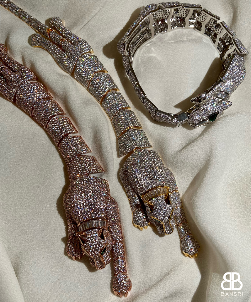 Glam Crystal Encrusted Panther Bracelet