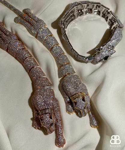 Glam Crystal Encrusted Panther Bracelet