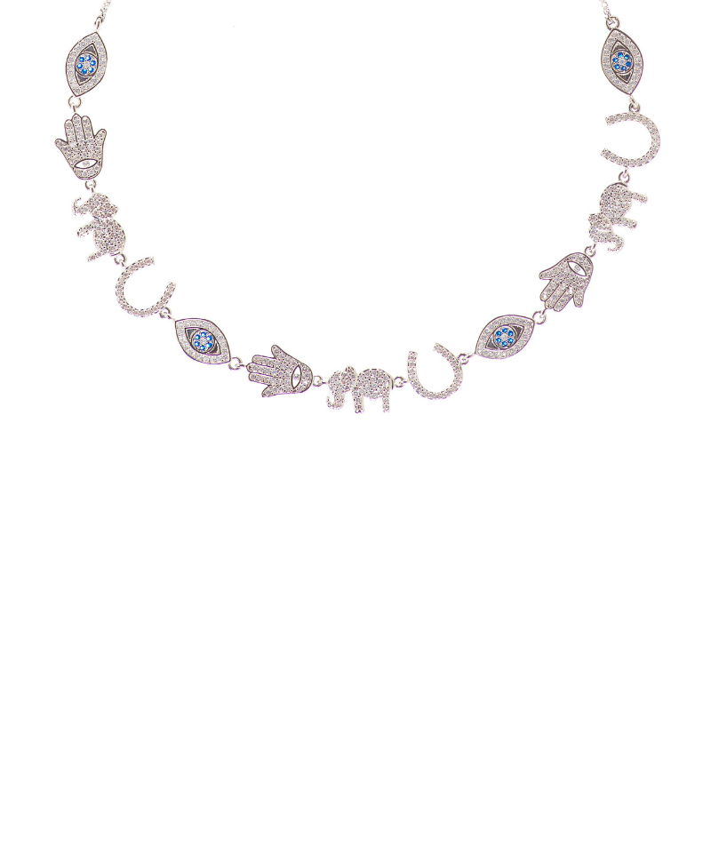 Good Luck Charms Evil Eye Adjustable Choker Necklace
