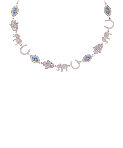 Good Luck Charms Evil Eye Adjustable Choker Necklace
