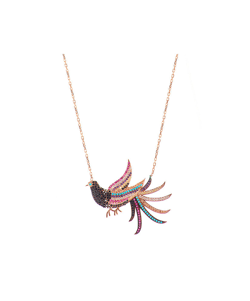 Bold and Bright Tropical Bird Necklace