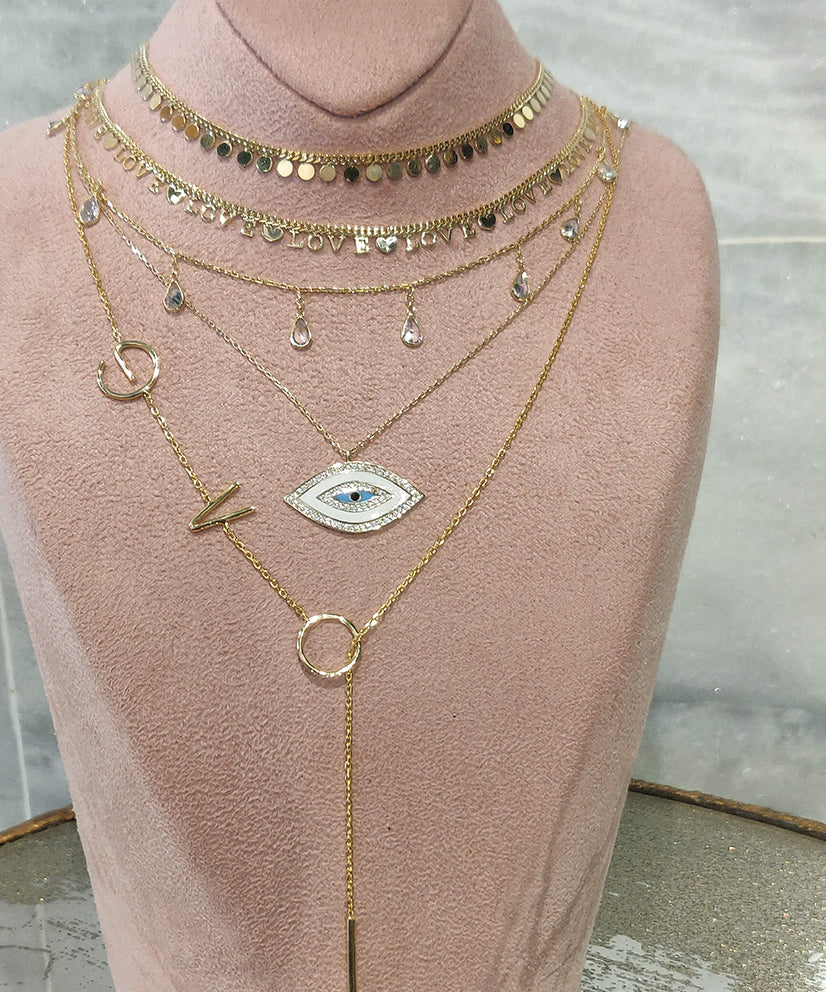 Spread The Love Collar Chain Necklace - Gold