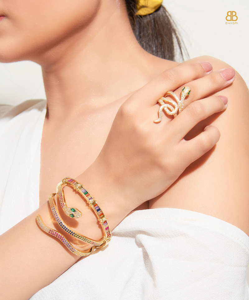 Multi Stone Baguette Serpentine Bracelet