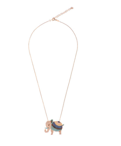 Multicoloured Elephant Necklace with Swarovski Crystals