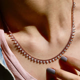 CZ Studded Zigzag Collar Chain Necklace