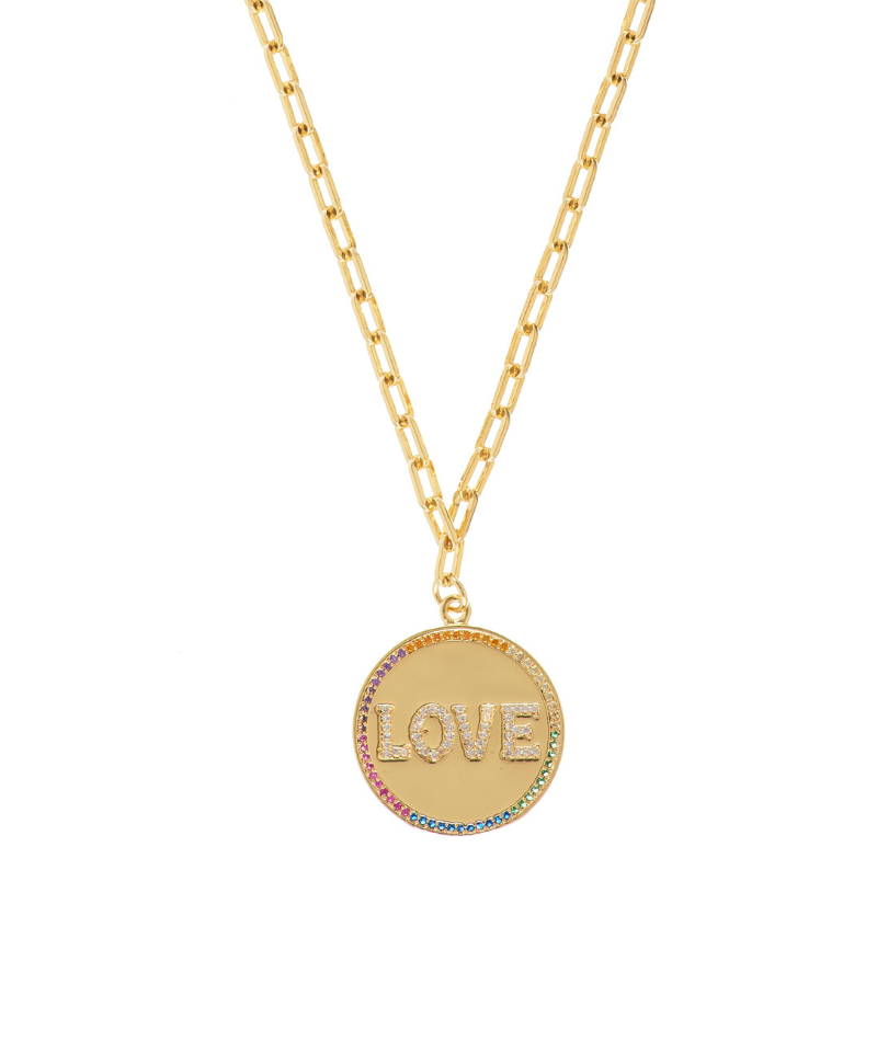 Love Rainbow Medallion Necklace