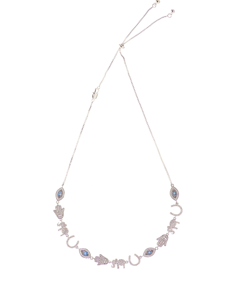Good Luck Charms Evil Eye Adjustable Choker Necklace