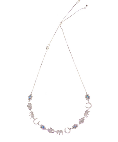 Good Luck Charms Evil Eye Adjustable Choker Necklace