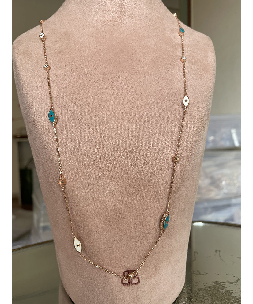 Mini Evil Eye Long Wrap Necklace